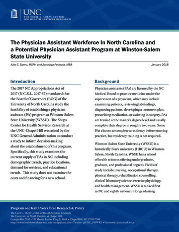 The Physician Assistant Workforce In North Carolina And A .