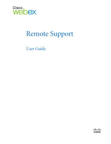 Cisco WebEx Remote Support User Guide