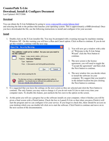 CounterPath X-Lite , Install & Configure Document