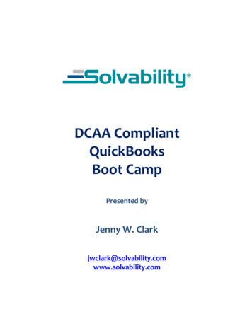 DCAA Compliant QuickBooks Boot Camp - Solvability
