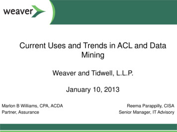 Current Uses And Trends In ACL And Data Mining