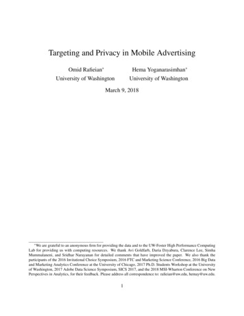 Targeting And Privacy In Mobile Advertising