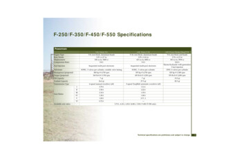 F-250/F-350/F-450/F-550 Specifications