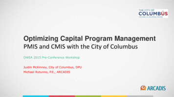 Optimizing Capital Program Management PMIS And CMIS With .