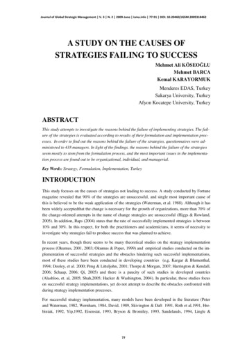 A Study On The Causes Of Strategies Failing To Success