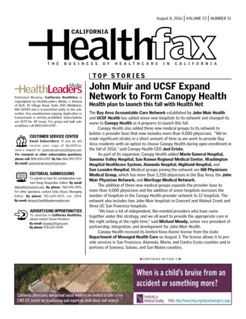 TOP STORIES John Muir And UCSF Expand Network To Form .