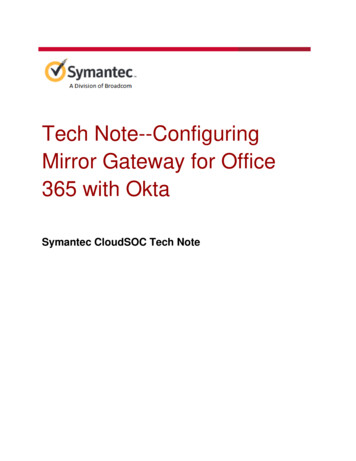 Tech Note--Configuring Mirror Gateway For Office 365 With 