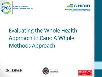 Evaluating The Whole Health Approach To Care: A Whole .