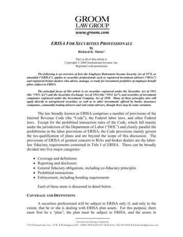 ERISA For Securities Professionals V4 - Groom