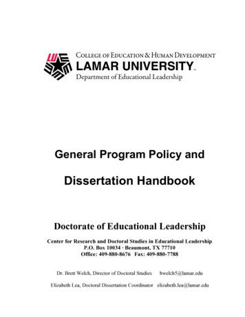 General Program Policy And - Lamar