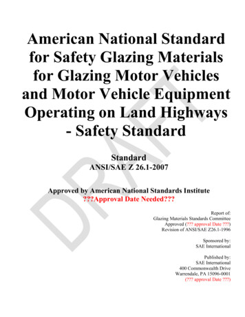 American National Standard For Safety Glazing Materials .