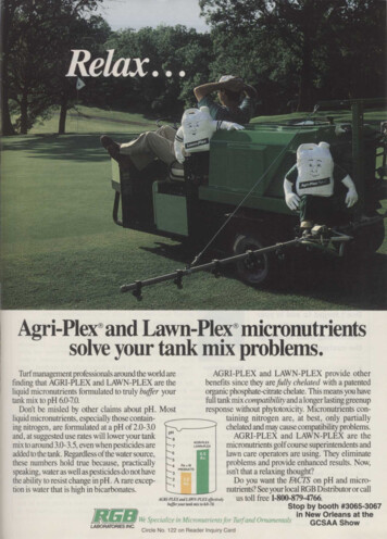 Agri-Plex And Lawn-Plex Micronutrients Solve Your Tank .