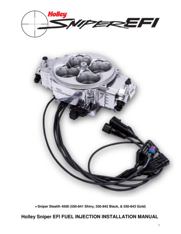 Holley Sniper EFI FUEL INJECTION INSTALLATION MANUAL