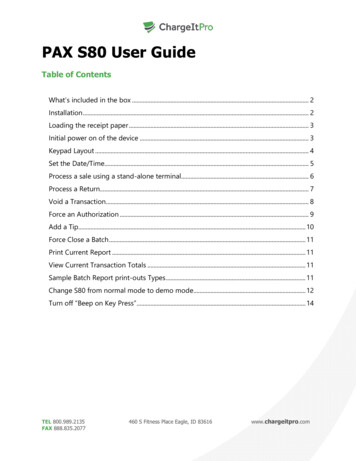 PAX S80 User Guide - ChargeItPro