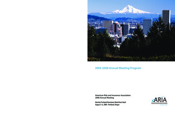 ARIA 2008 Annual Meeting Program