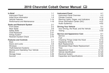 2010 Chevrolet Cobalt Owner Manual M