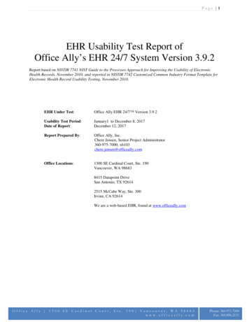 EHR Usability Test Report Of Office Ally’s EHR 24/7 System .