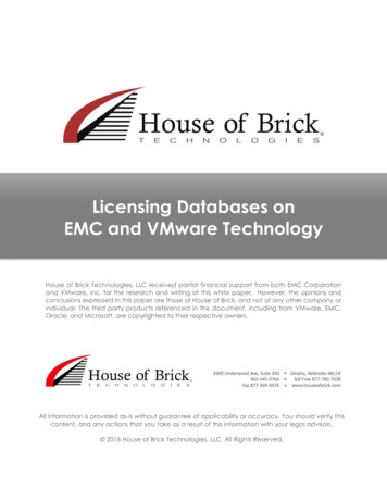 Licensing Databases On EMC And VMware Technology