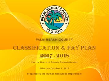 PALM BEACH COUNTY CLASSIFICATION & PAY PLAN