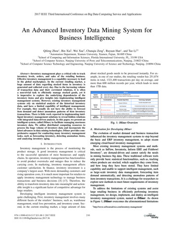 An Advanced Inventory Data Mining System For Business .