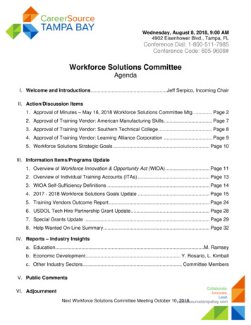 Workforce Solutions Committee Agenda - CareerSource 