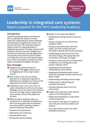 Leadership In Integrated Care Systems - Necsu.nhs.uk