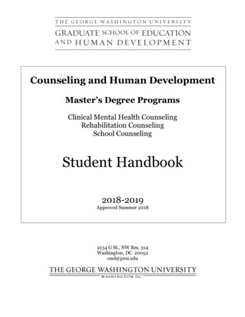 Counseling And Human Development - Gsehd.gwu.edu