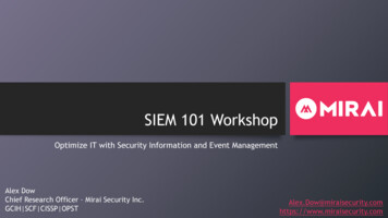SIEM 101 Workshop - BC