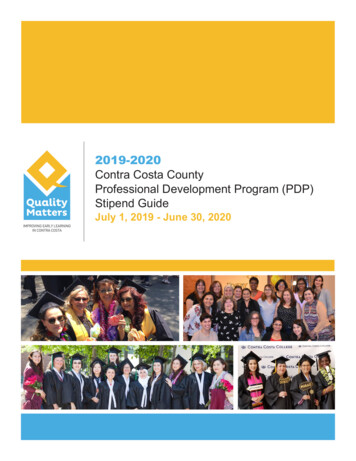 2019-2020 Contra Costa County Professional Development .
