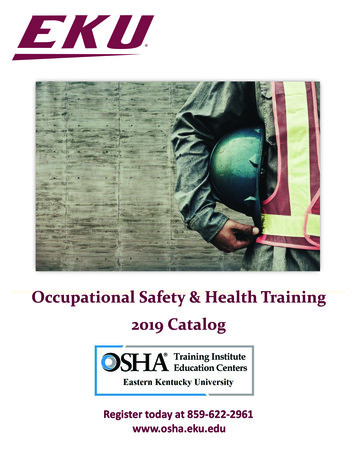 Occupational Safety & Health Training 2019 Catalog