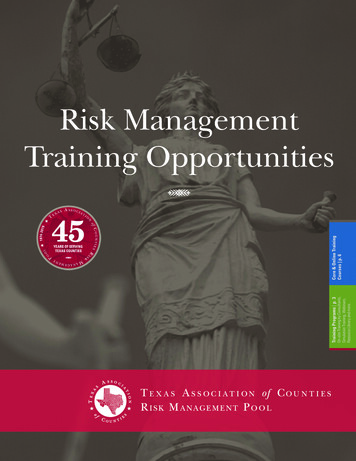 Risk Management Training Opportunities