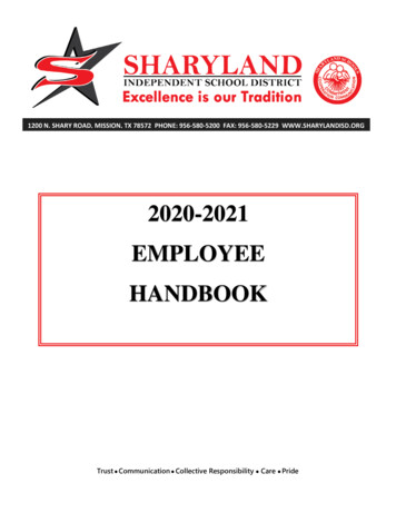 2020-2021 EMPLOYEE HANDBOOK - Sharyland ISD