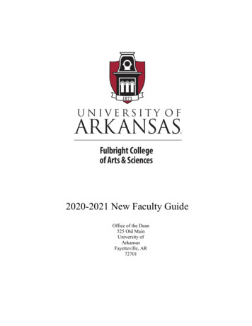 2020-2021 New Faculty Guide - University Of Arkansas
