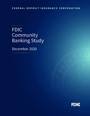 FDIC Community Banking Study 2020