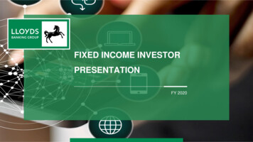 Fixed Income Investor Booklet - Lloyds Banking Group