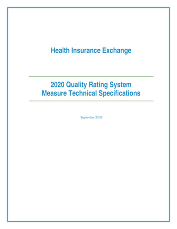 2020 Quality Rating System Measure Technical Specifications