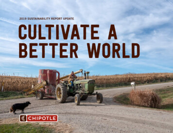 2019 SUSTAINABILITY REPORT UPDATE CULTIVATE A . - 