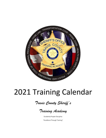 2021 Training Calendar