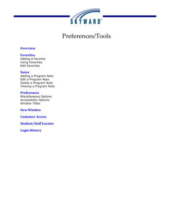 Preferences/Tools
