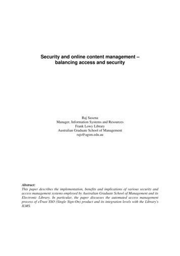 Security And Online Content Management – Balancing Access .