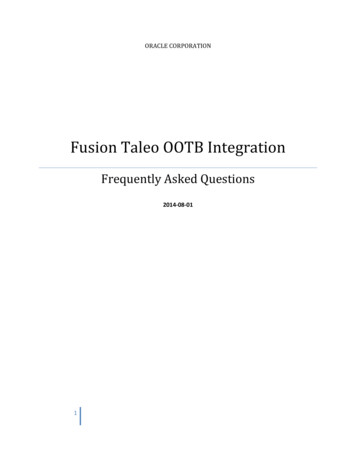 Fusion Taleo OOTB Integration