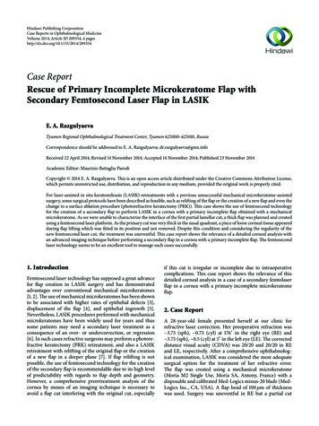Case Report Rescue Of Primary Incomplete Microkeratome .