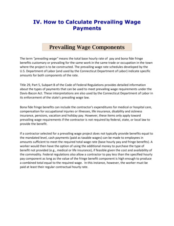 IV. How To Calculate Prevailing Wage Payments