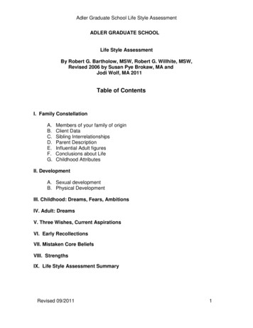 Table Of Contents - Alfredadler.edu