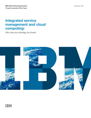 Integrated Service Management And Cloud Computing