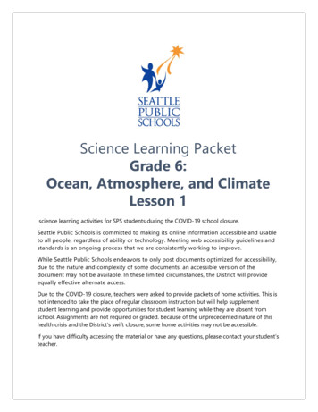 Science Learning Packet Grade 6 Ocean, Atmosphere, And .