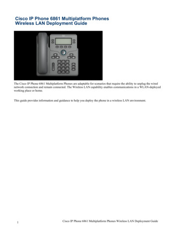Cisco IP Phone 6861 Multiplatform Phones Wireless LAN .
