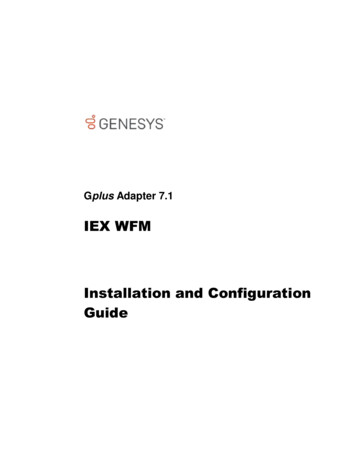 IEX WFM Installation And Configuration Guide