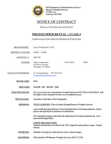 NOTICE OF CONTRACT - New Hampshire