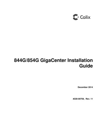 844G/854G GigaCenter Installation Guide